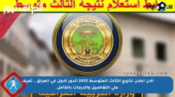الآن إعلان نتائج الثالث المتوسط 2025 الدور الأول في العراق.. تعرف على التفاصيل والدرجات بالكامل